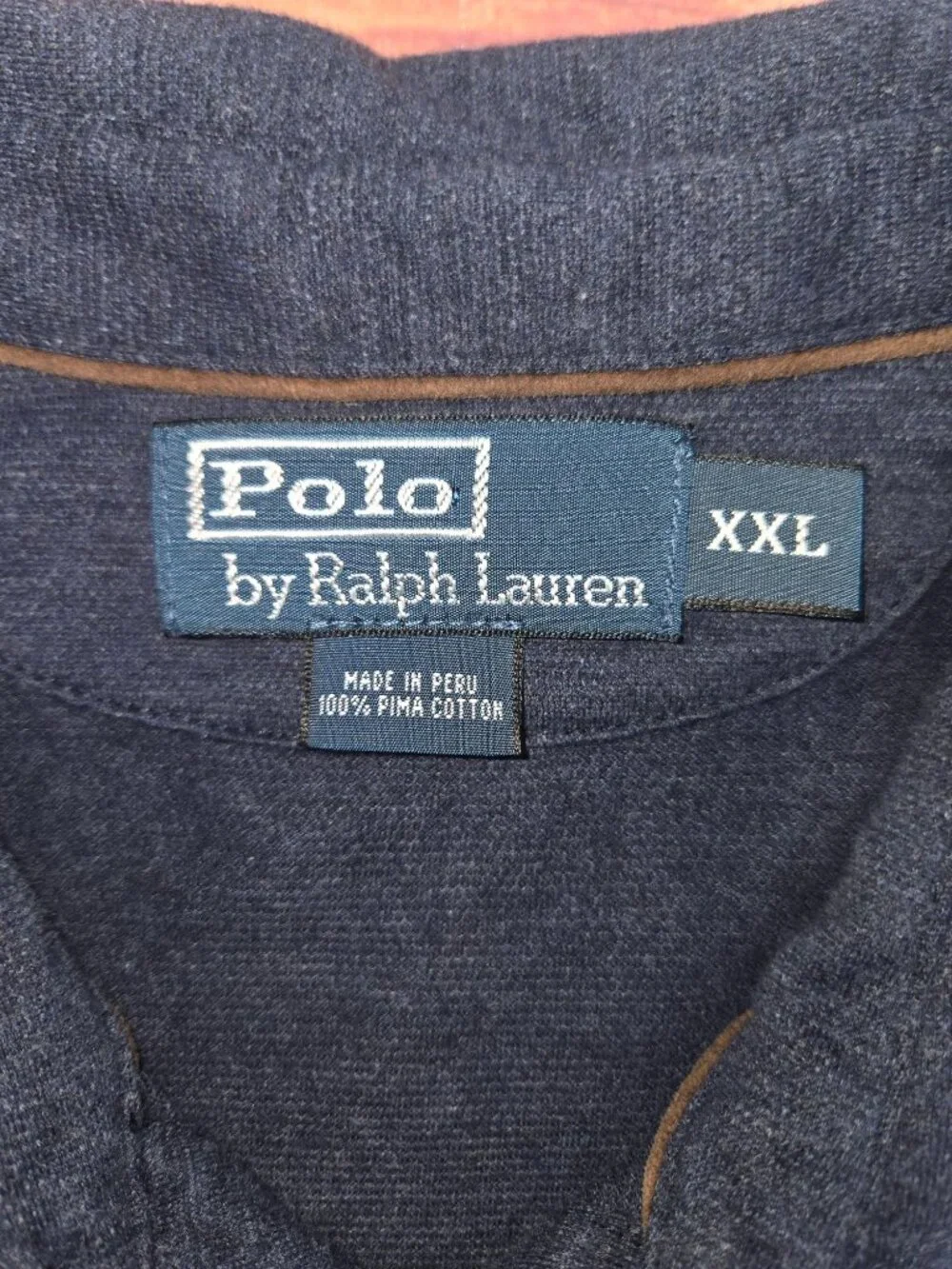 Polo Ralph Lauren Long Sleeve Pima Cotton Navy Polo XXL